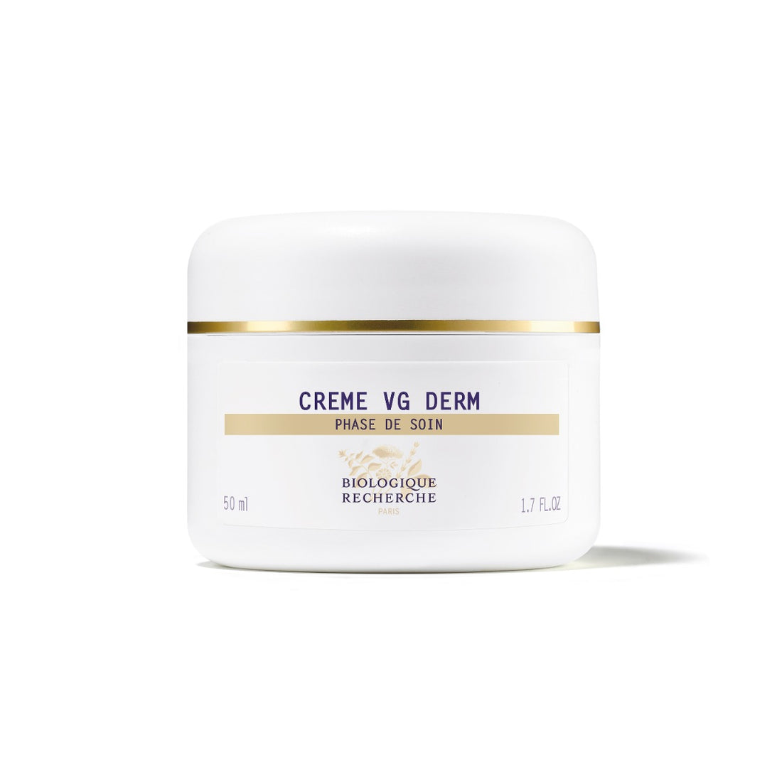 White jar of Biologique Recherche Crème VG Derm displayed on a white background.