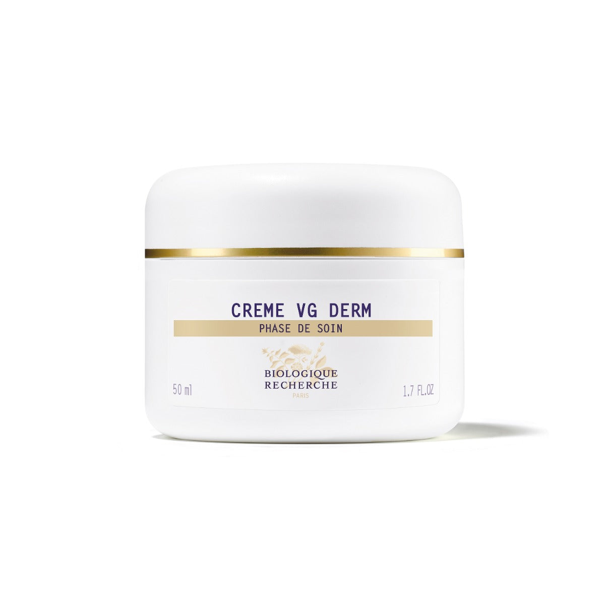 White jar of Biologique Recherche Crème VG Derm displayed on a white background.