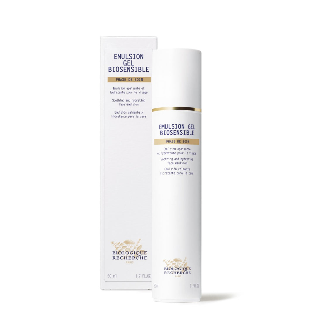 Biologique Recherche Bio-Sensible Emulsion – a lightweight, soothing face moisturizer in a white pump bottle, designed for sensitive, dehydrated, and irritated skin.