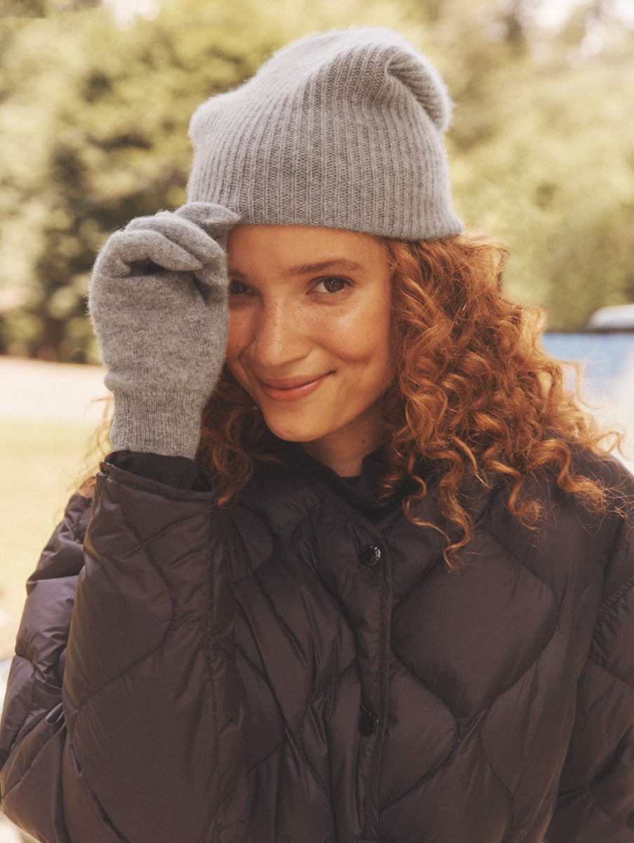 Cashmere Plush Rib Beanie